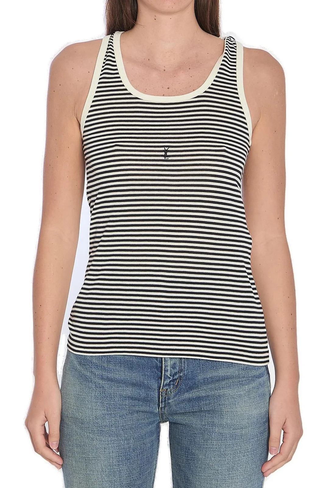 Saint Laurent Cassandre Striped Tank Top | Cettire Global