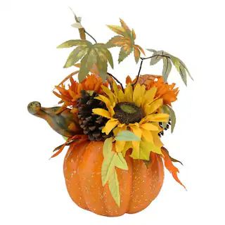 10" Autumn Harvest Pumpkin with Sunflowers, Mums & Pine Cones Décor | Michaels | Michaels Stores