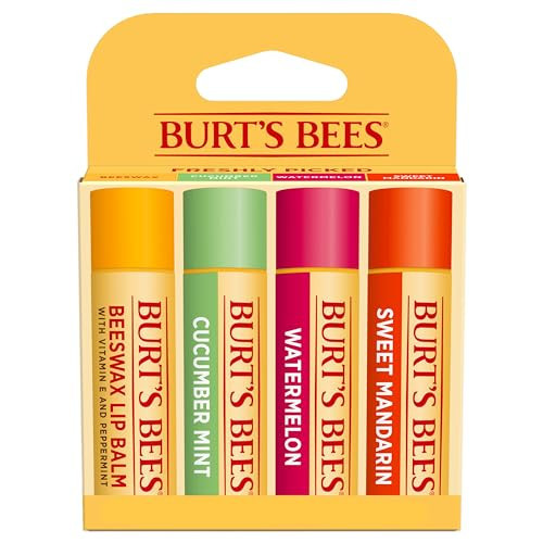 Burt's Bees Easter Basket Stuffers, Lip Balm, Original Beeswax, Cucumber Mint, Watermelon & Sweet Mandarin, With Responsibly Sourced Beeswax, Tint-Free, Natural Origin Treatment, 4 Tubes, 0.15 oz. | Amazon (US)