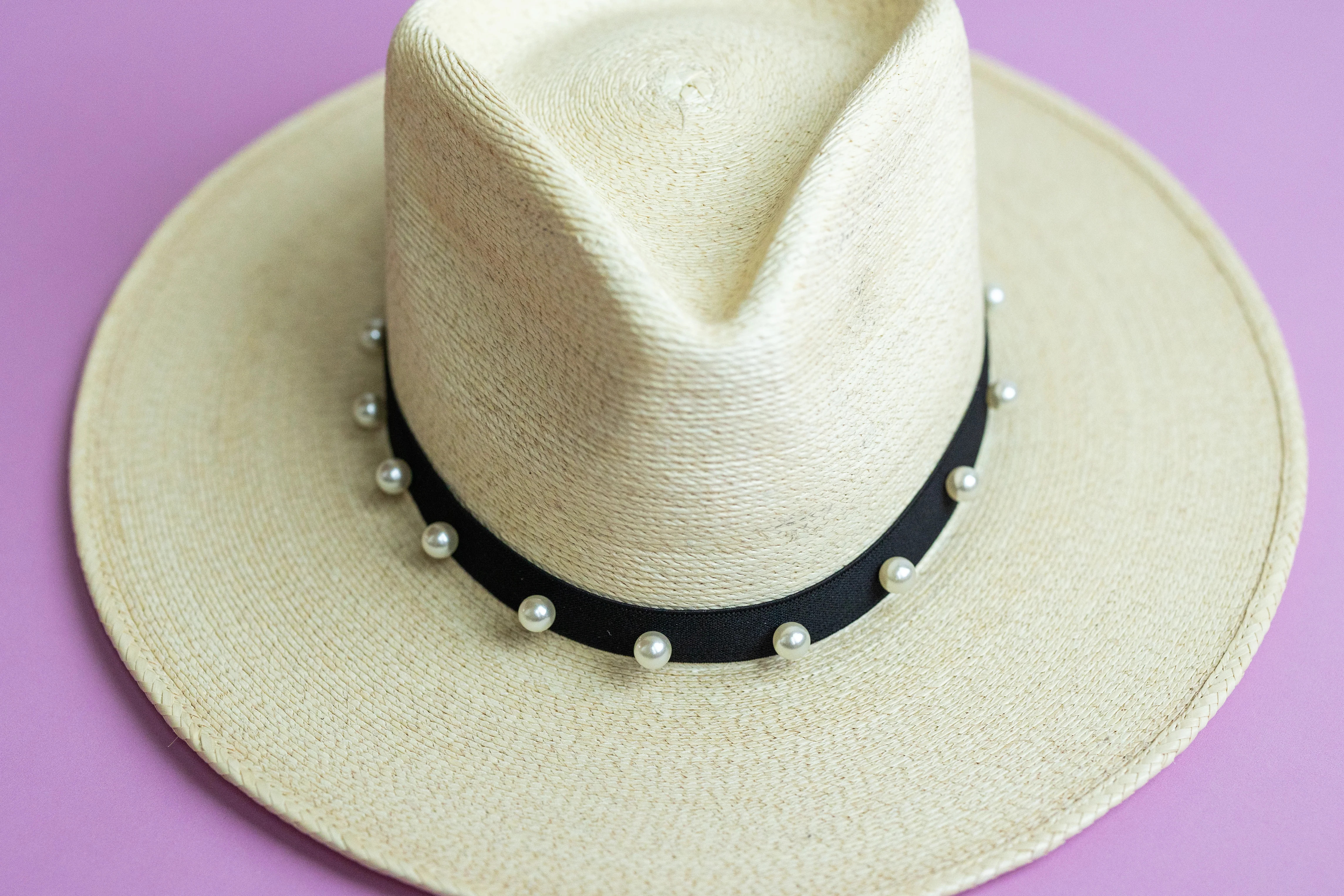 .75” Black Mini Pearl Hat Band | Bandette Bands