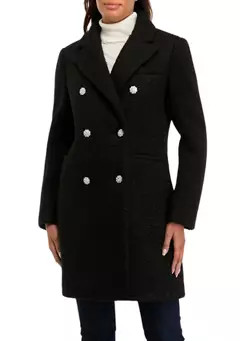 Crown & Ivy™ Women's Jewel Button Car Coat | Belk