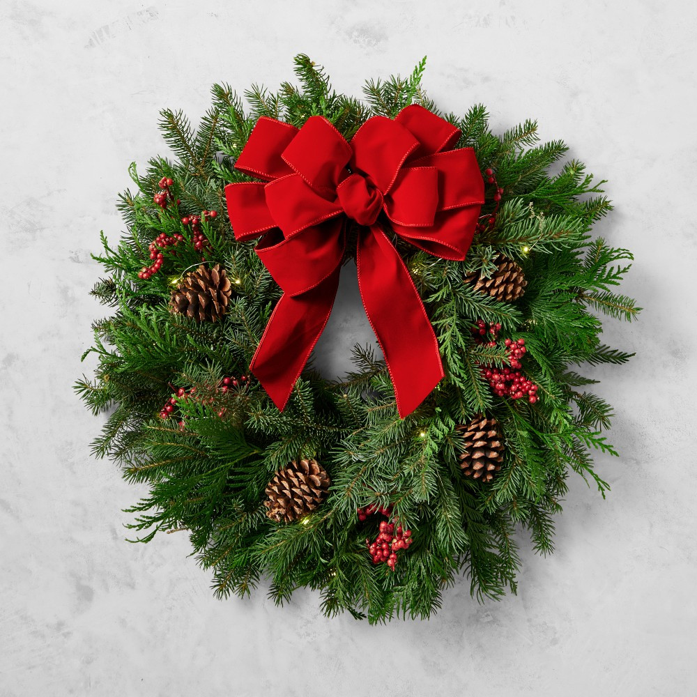 Holiday Berry &amp; Pine Live Wreath &amp; Garland | Williams-Sonoma