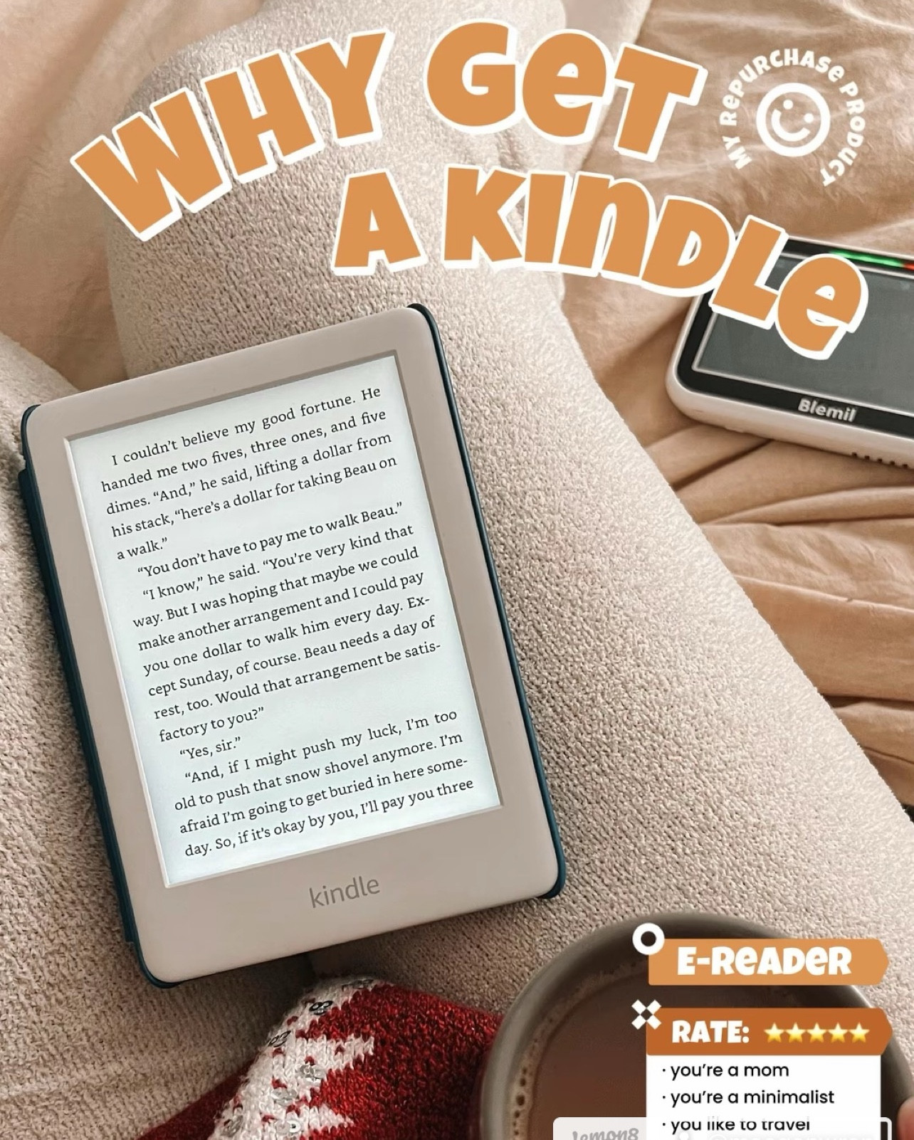 Why get a kindle? I take this thing EVERYWHERE! Just a few reasons I love it:

• Turn pages with the touch of your fingertip to either side of the screen (forward or backward)
• Highlight your favorite quotes and view them in a collection in your library
• See what’s been popularly highlighted (even tells you how many times it’s been highlighted)
• Easily look up the definition of a word by holding it down!

Dare I also say that I only have to one-hand this thing so the EASE of reading has made this the best dang device I’ve gotten!

Amazon kindle, affordable, paperwhite, fabric case, cozy aesthetic, bookworm, ereader, nook, bookish, travel friendly

#LTKItBag #LTKFamily #LTKTravel