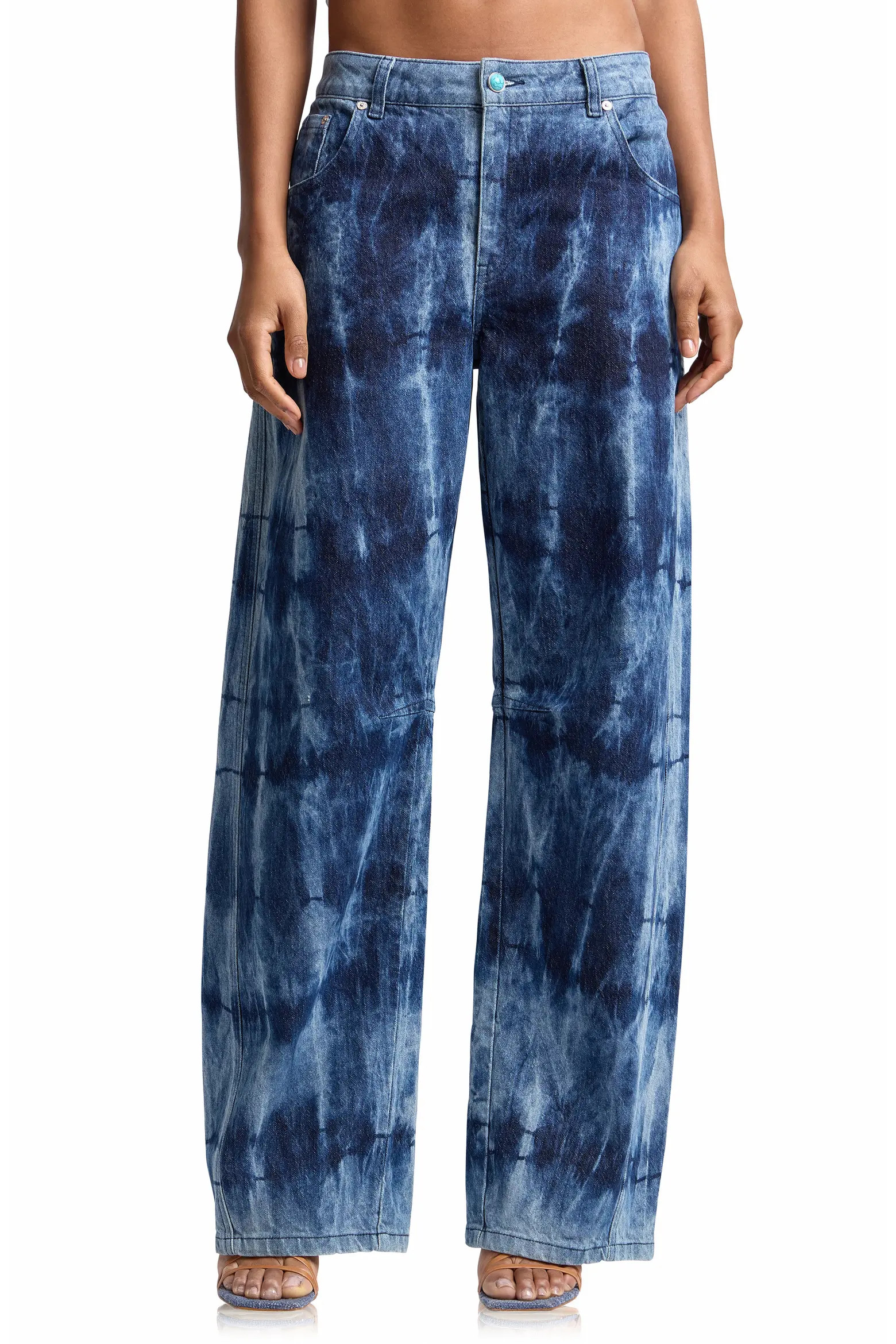 Tie Dye Mid Rise Curved Wide Leg Jeans (Women) | Nordstrom | Nordstrom