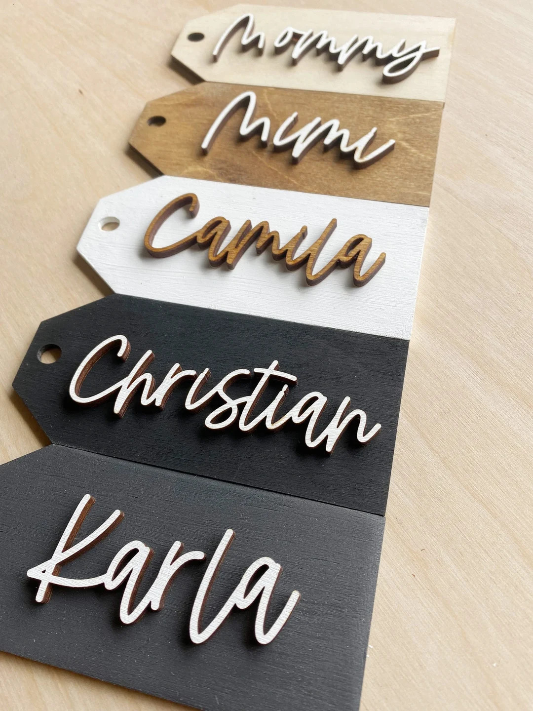Personalized Stocking Tags Wooden Name Tags Christmas - Etsy | Etsy (US)