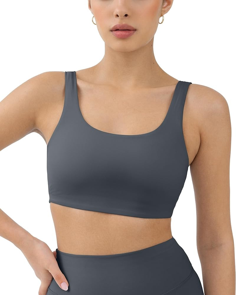 PAVOI ACTIVE Yoga Sports Bras for Women | High Support Low Scoop Neck Low Impact Gym Bra with Rem... | Amazon (US)