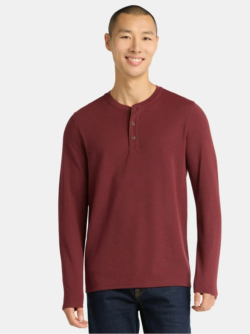 George Men's& Big Men's Double Knit Henley, Sizes S-3XL | Walmart (US)