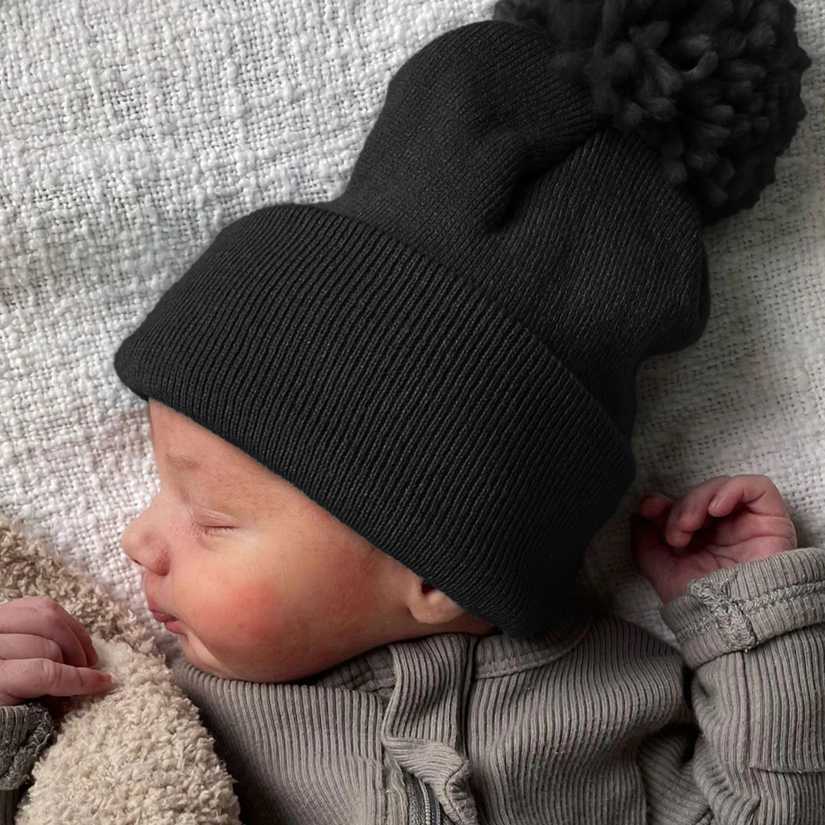 Baby's First Hat, Black Pom | SpearmintLOVE