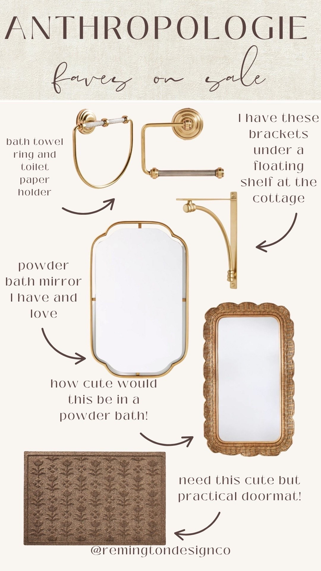 Anthropologie favorites on sale! I have most of these items & love them 🤍 Use code ANTHRO20 for money off your order ! 

Style tips - Home decor - Trendy fashion - Home style - Bathroom looks 



#LTKStyleTip