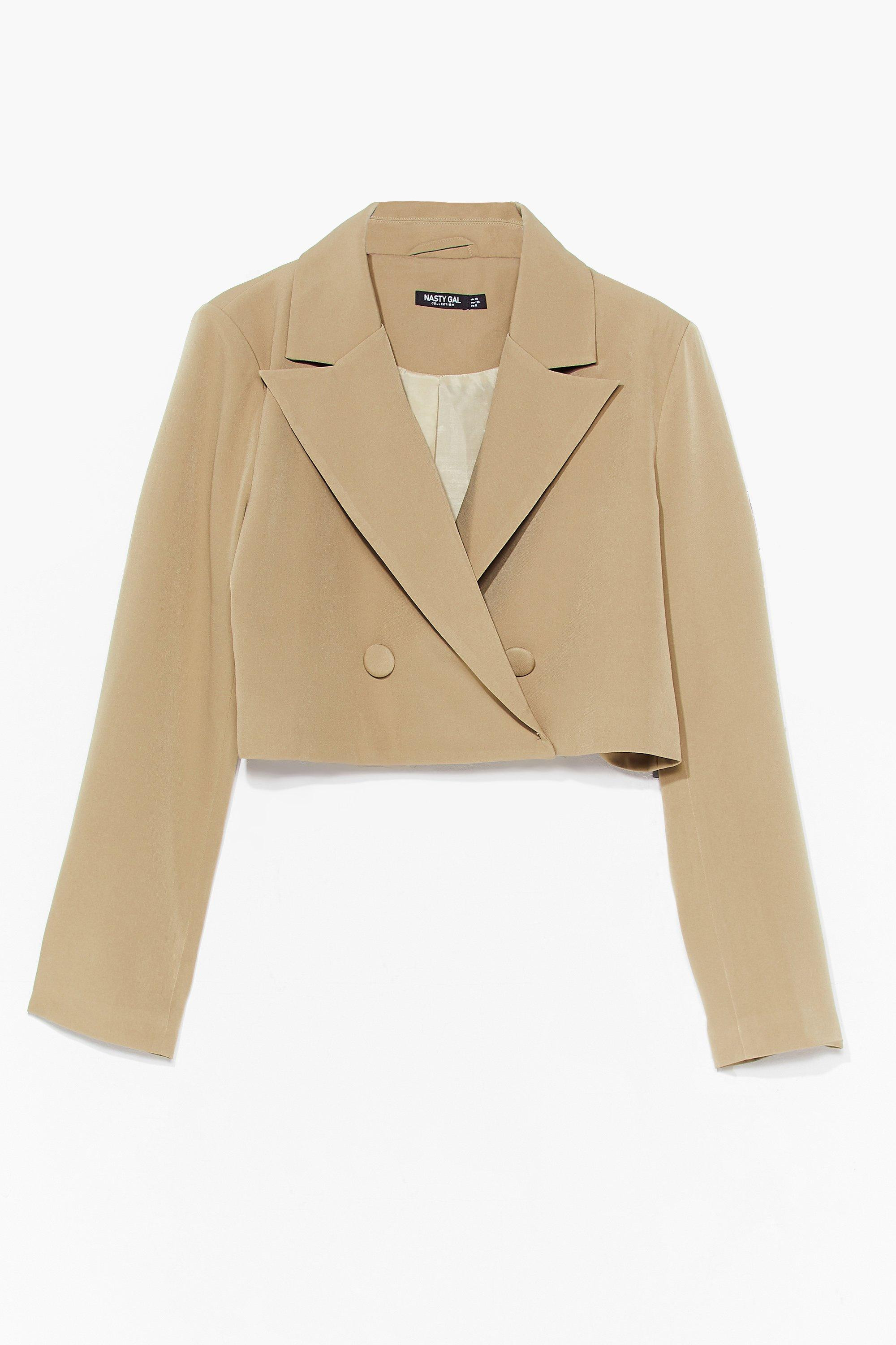 Womens Woman's World Cropped Blazer - Beige | NastyGal (US & CA)