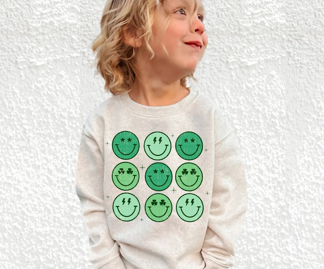 St Patricks Sweatshirt For Kids St. Patrick's Day Sweatshirt Toddler Retro Cute St Paddys Gift Sm... | Etsy (CAD)