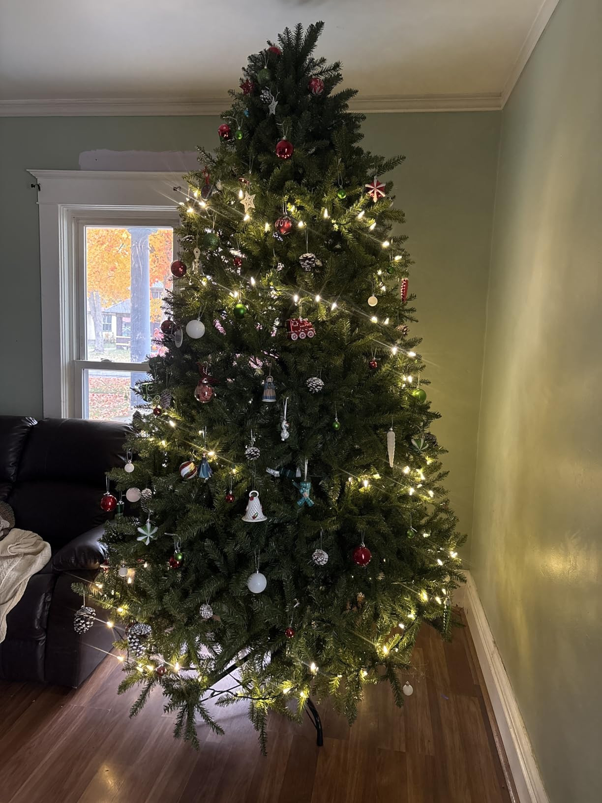 National Tree Company 9 ft Unlit Dunhill Fir Full Artificial Christmas Tree, 4,026 Tips, Includes... | Amazon (US)