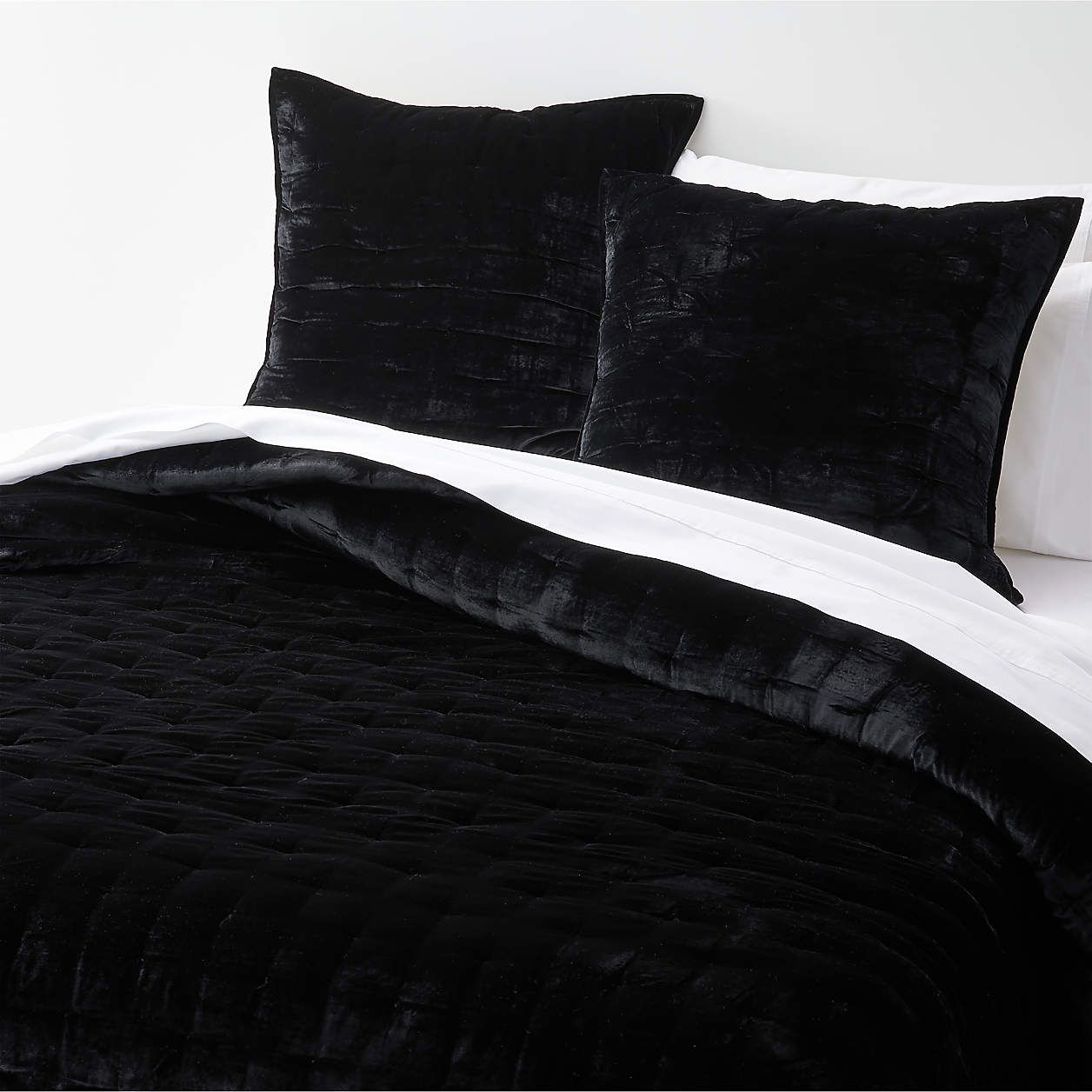 Juliet Dove Velvet King Quilt + Reviews | Crate and Barrel | Crate & Barrel