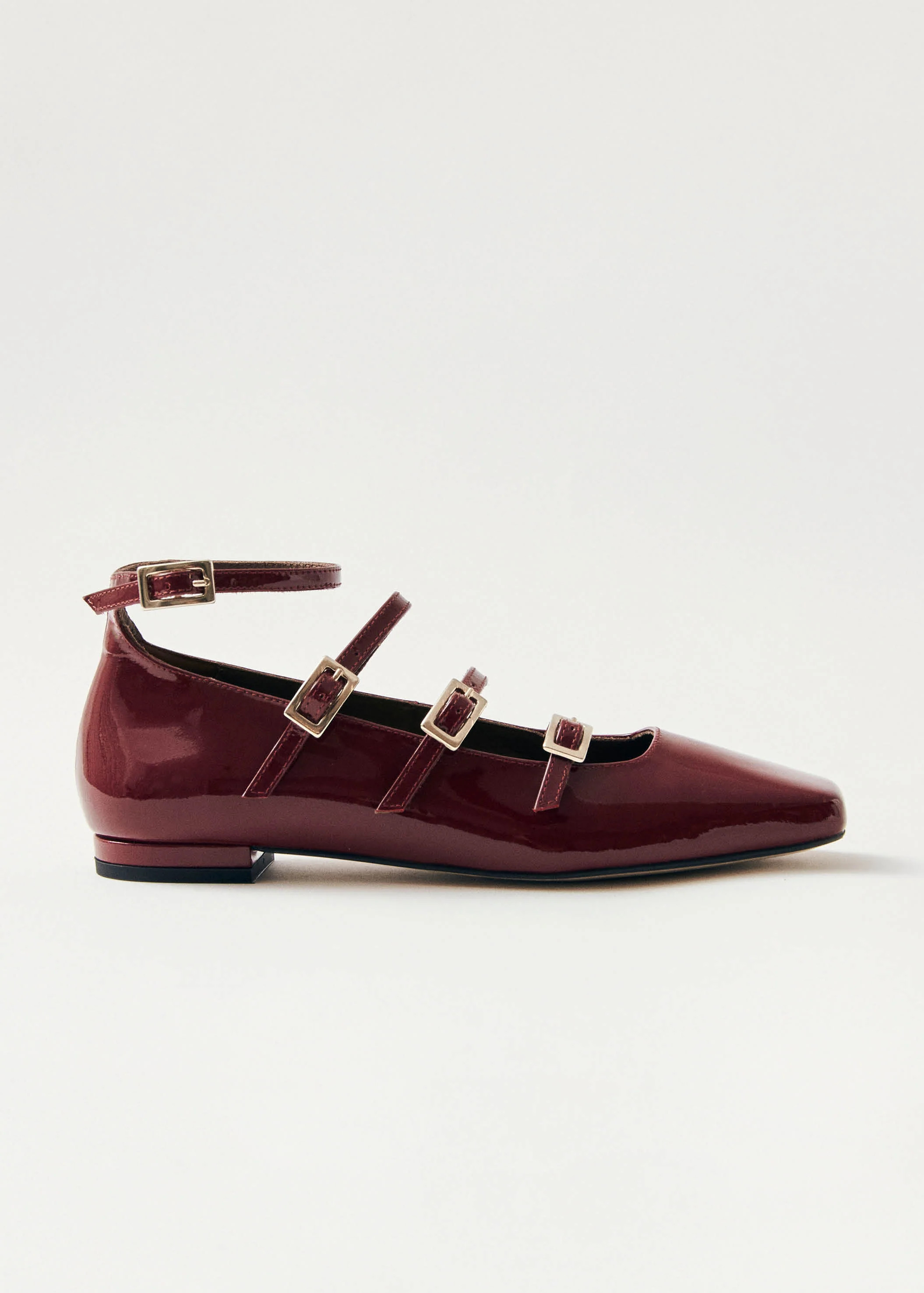 Luke Onix Wine Burgundy Leather Ballet Flats | ALOHAS | Alohas US