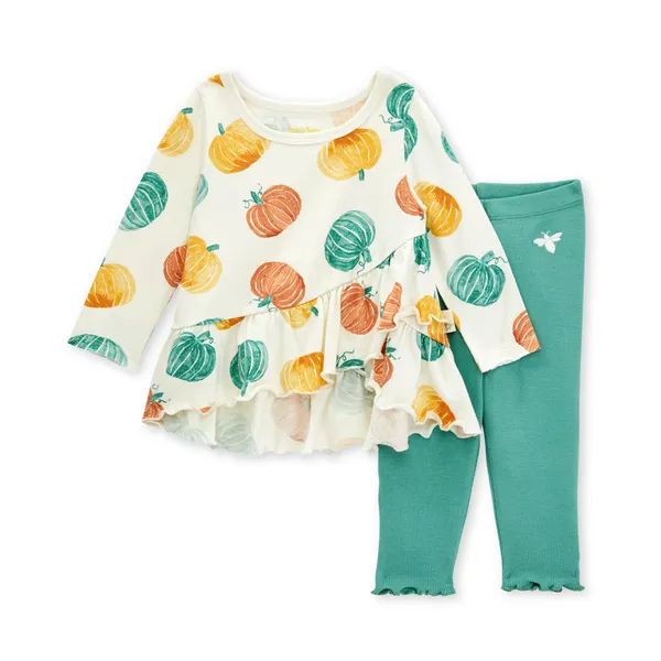 Grateful Pumpkins Girl Tunic & Ribbed Legging Set - 0-3 Months | Burts Bees Baby
