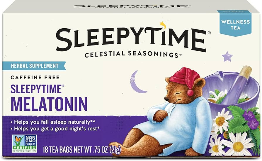 Celestial Seasonings Sleepytime Wellness Tea Plus Melatonin, Caffeine Free, 18 Tea Bags Box | Amazon (US)
