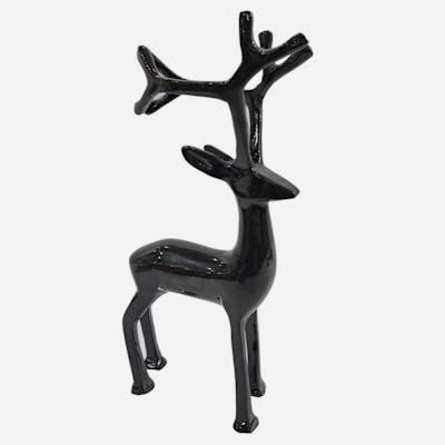 Standing Black Metal Reindeer, 9" | At Home