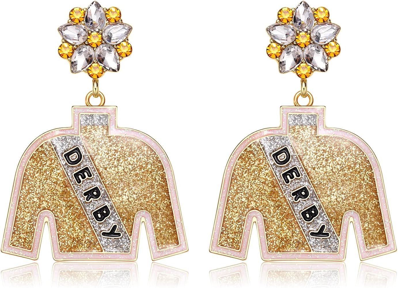 Derby Riding Suit Earrings Crystal Glitter Derby Earrings Kentucky Derby Race Horse Suit Drop Dan... | Amazon (US)