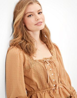 AE Cinched Blouse | American Eagle Outfitters (US & CA)