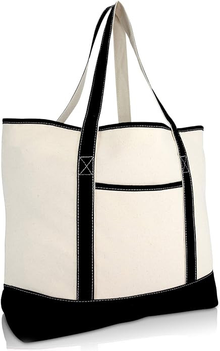 22" Open Top Heavy Duty Deluxe Tote Bag with Outer Pocket | Amazon (US)