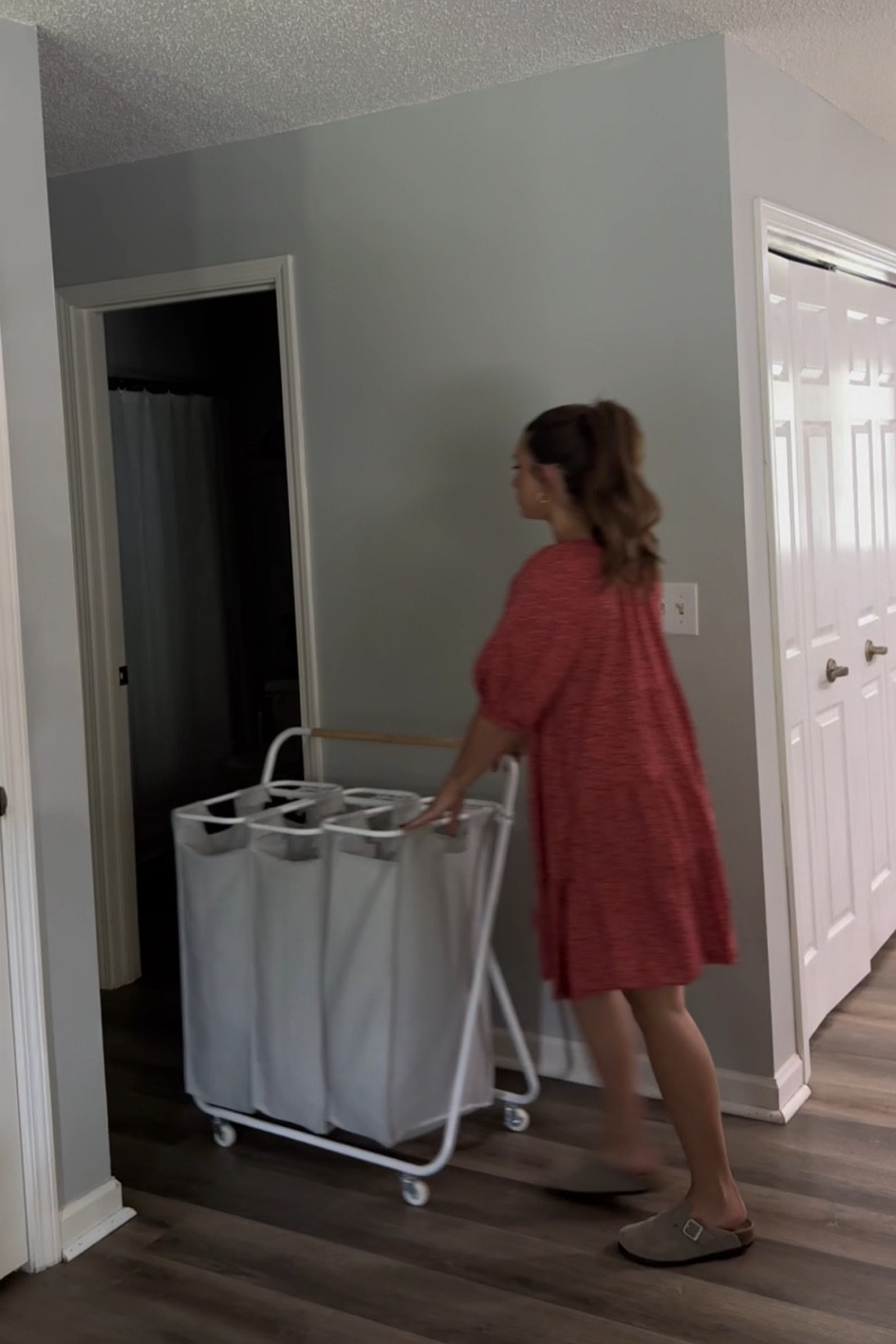 Rolling Laundry Cart from Target for the win ✨🙌🏻 

#LTKfindsunder100 #LTKGiftGuide #LTKhome