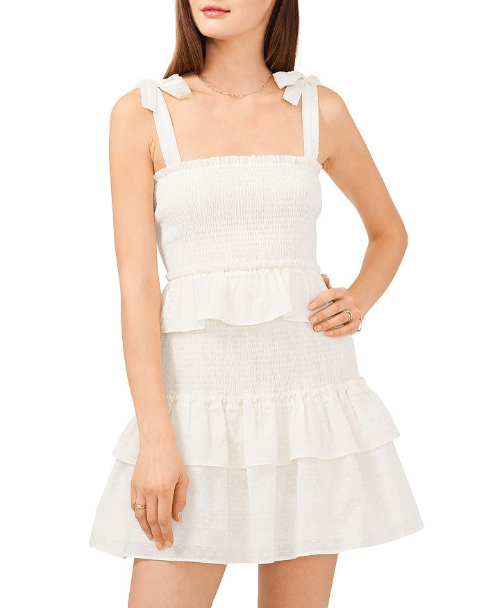 1.STATE Cotton Tie Shoulder Smocked Dress Back to Results -  Women - Bloomingdale's | Bloomingdale's (US)