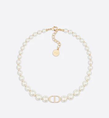 30 Montaigne Choker Gold-Finish Metal and White Resin Pearls | DIOR | Dior Couture