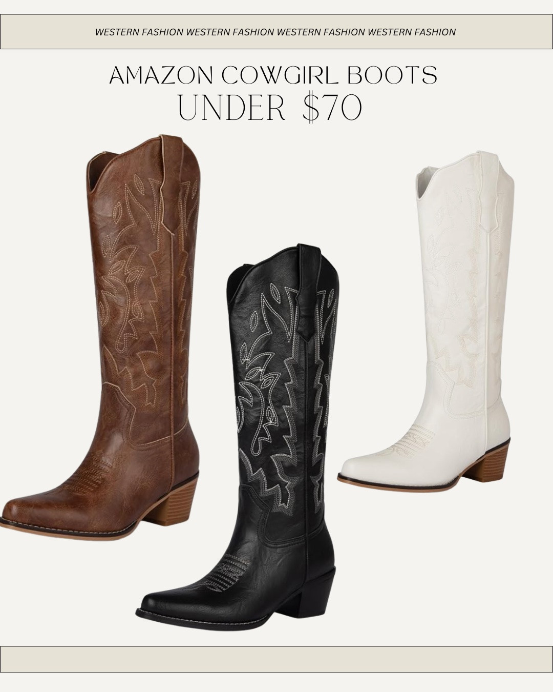 Amazon cowgirl boots under $70

#LTKgrwm #LTKootd