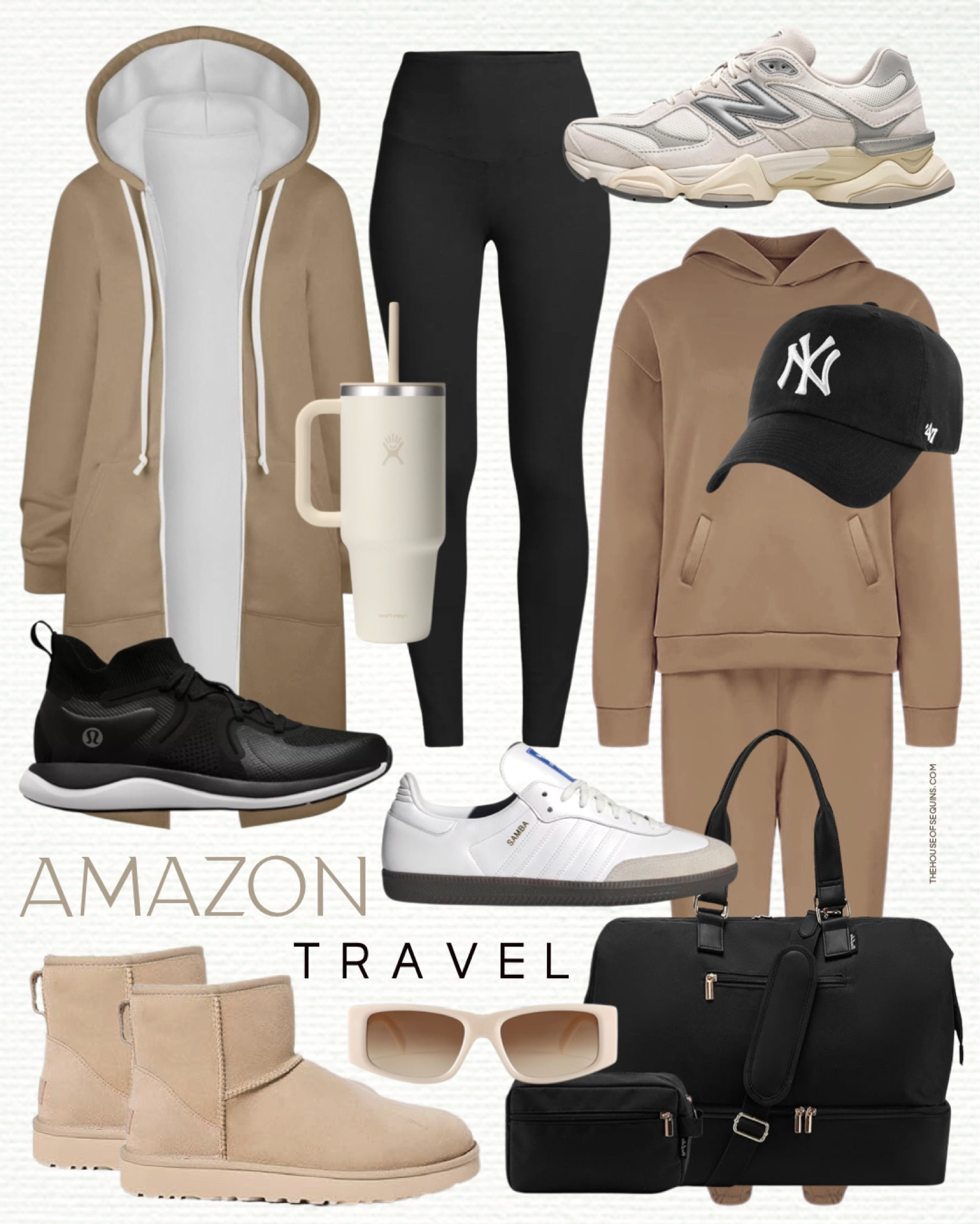 Shop this Amazon travel outfit! Airport outfit, casual winter outfit, matching sets, long zip hoodie, Beis weekender bag look for less, Lululemon sneakers, Adidas sambas, Ugg Classic, Mini boots, New Balance 9060 sneakers, leggings and more! 

Follow my shop @thehouseofsequins on the @shop.LTK app to shop this post and get my exclusive app-only content!

#liketkit 
@shop.ltk
https://liketk.it/4rc0g

#LTKSeasonal #LTKtravel #LTKstyletip