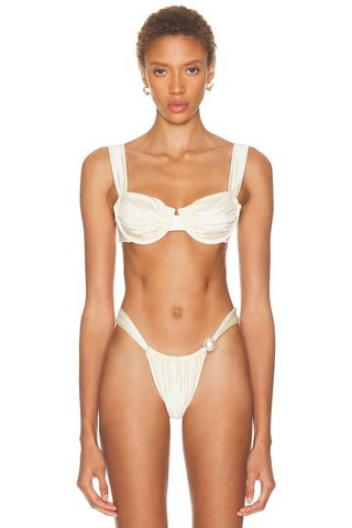 Montce X Elsa Hosk Bella Bikini Top in Cream | FWRD 
