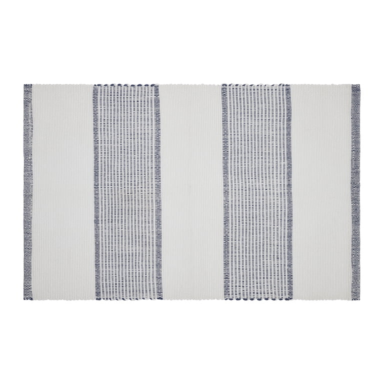Indoor/Outdoor Striped Accent Rug, Blue and White, 24" x 38", by My Texas House | Walmart (US)