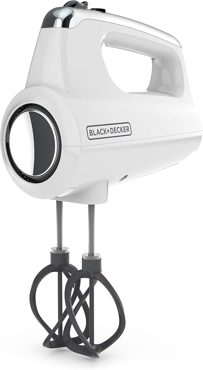 Black+Decker MX600W Helix Performance Premium Hand Speed Mixer, White, 5 Attachments + Case | Amazon (US)