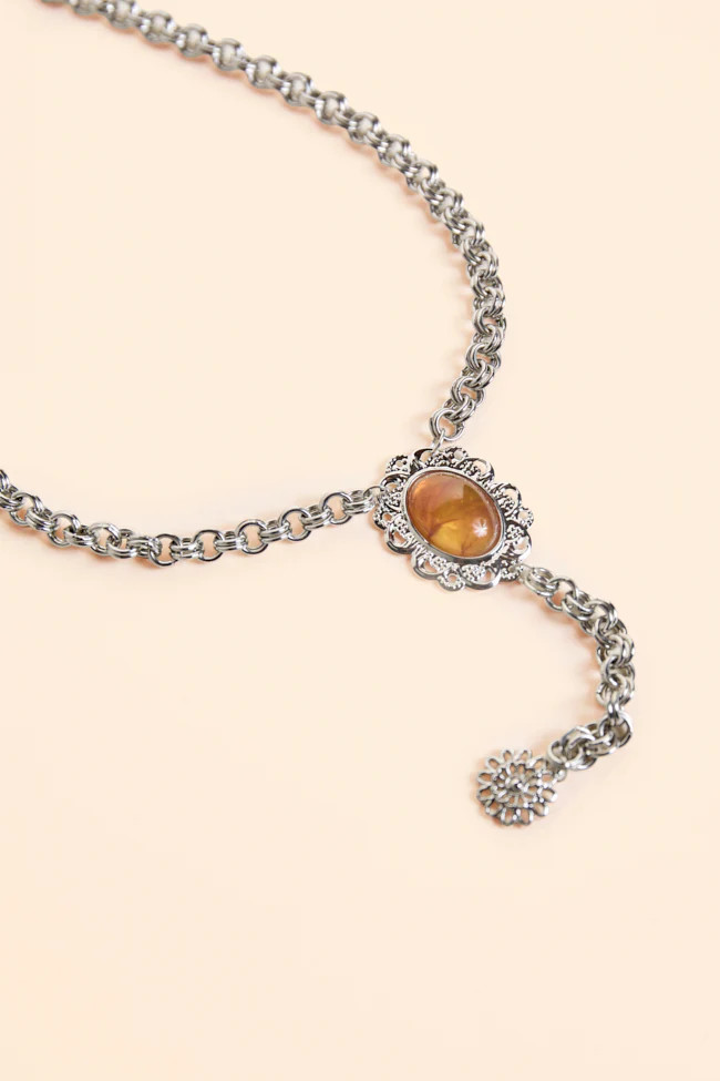 Lynn Brown Lariat Necklace SALE | Pink Lily