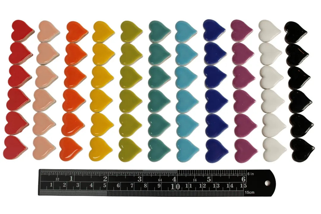 Heart Mosaic Tiles: 200g 11 Vibrant Colors, Ceramic DIY Craft Supply - Etsy | Etsy (US)