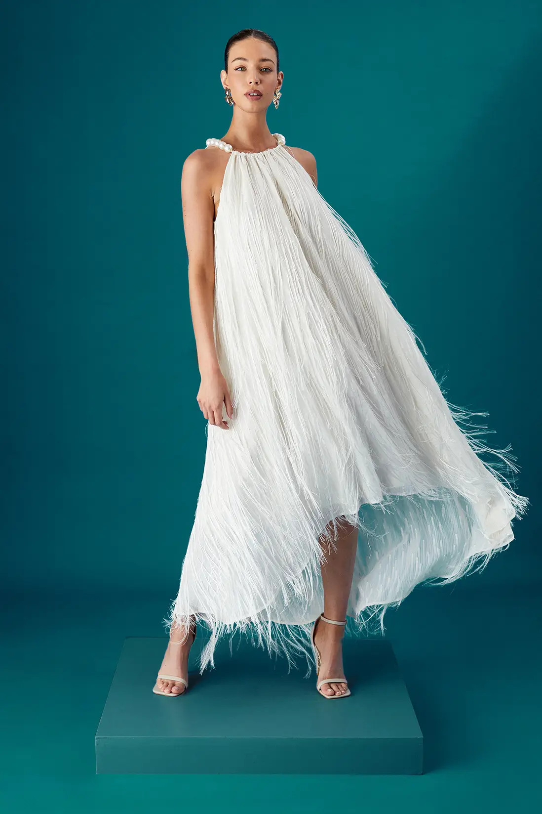 Dresses | Coast Muse Feather Pearl Trim Volume Maxi Dress | Coast | Coast UK & IE