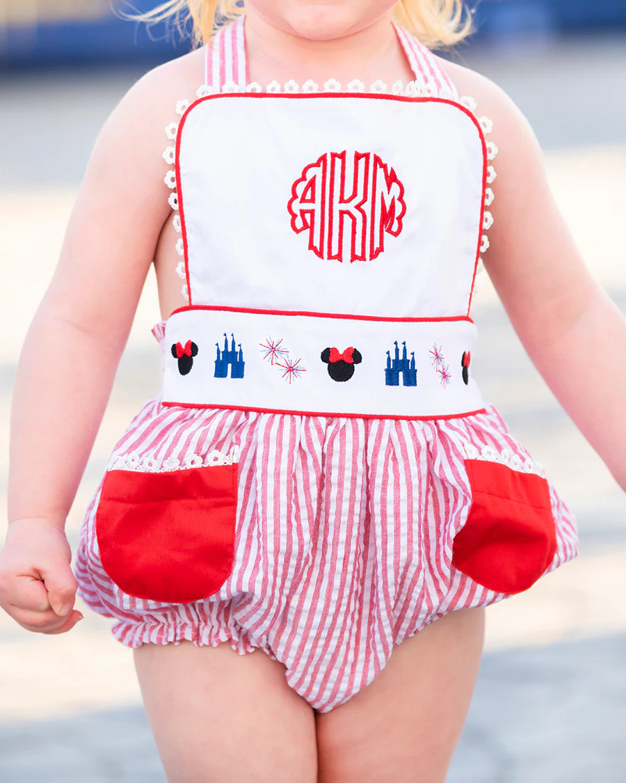 Magical Mouse Red Seersucker Sun Bubble | Smockingbird Kids