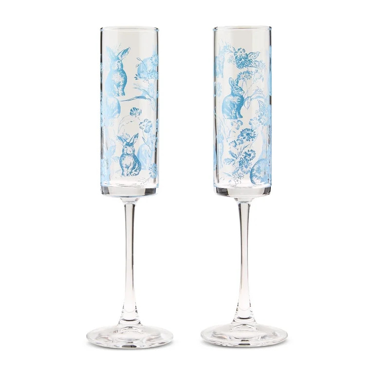 Bunny Champagne Glasses, Blue, 2 Count, Easter by Way To Celebrate | Walmart (US)