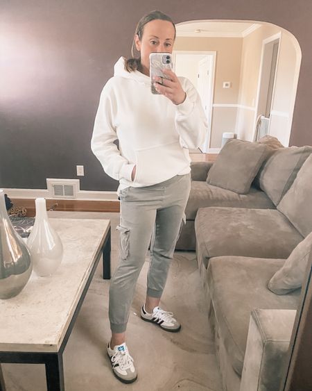 Cozy today.  This is the Perfect Sweatshirt in color Light Birch. Goes with everything. 
Sweatsuit, casual, loungewear, school drop off, busy mom 

#LTKshoecrush #LTKover40 #LTKfindsunder100