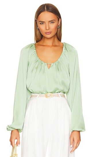 Brenton Puff Sleeve Top in Spring Green | Revolve Clothing (Global)
