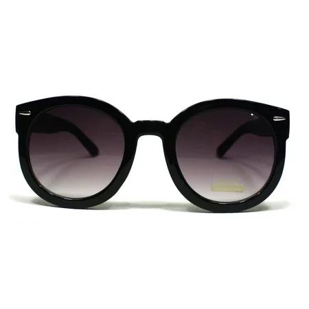 SA106 - Thick Plastic Frame Round Horned Sunglasses for Women - Black - Walmart.com | Walmart (US)