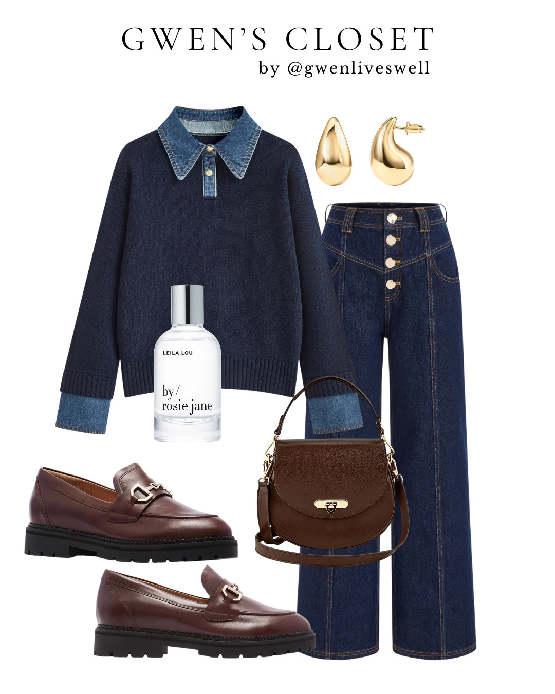 This outfit feels classic, comfortable, and quietly elevated. 

The Commense knit top has a beautiful structure and an easy, relaxed fit, paired with Commense denim that’s timeless and flattering. 

The GiGi New York bag adds warmth and texture, tying everything together and giving the look a polished finish. It’s an easy outfit you can wear on repeat without feeling overdone. Use code GWEN15 for 15% off at Gigi New York 💕

Gorgeous loafers are Frankie 4 
and everything else is linked 💙

Use code F4_GWEN15 for 15% off at Frankie 4✨


#LTKootd #LTKSeasonal #LTKgrwm