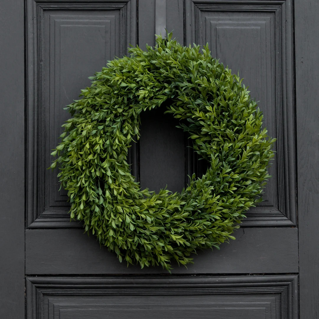 Realistic Boxwood Everyday All Seasons Spring Summer Outdoor Wreath 2 Sizes - Etsy | Etsy (US)