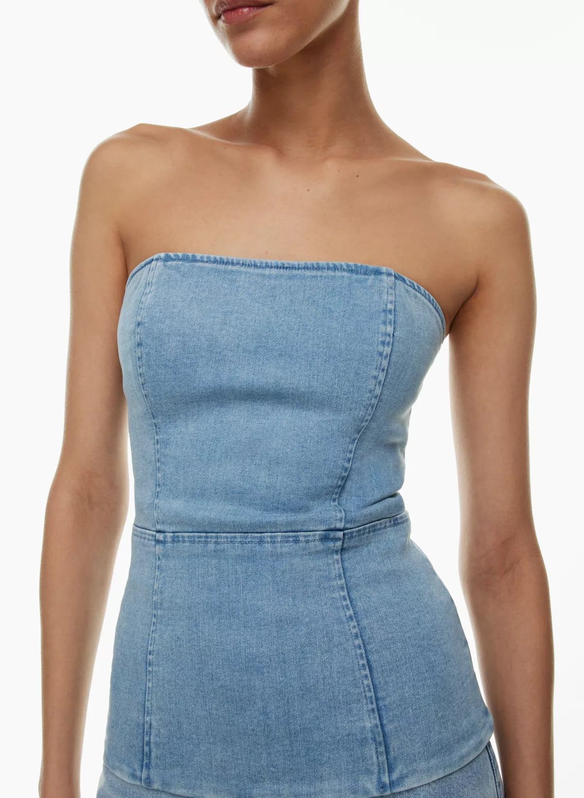 THE '90S DENIM TUBE TOP | Aritzia