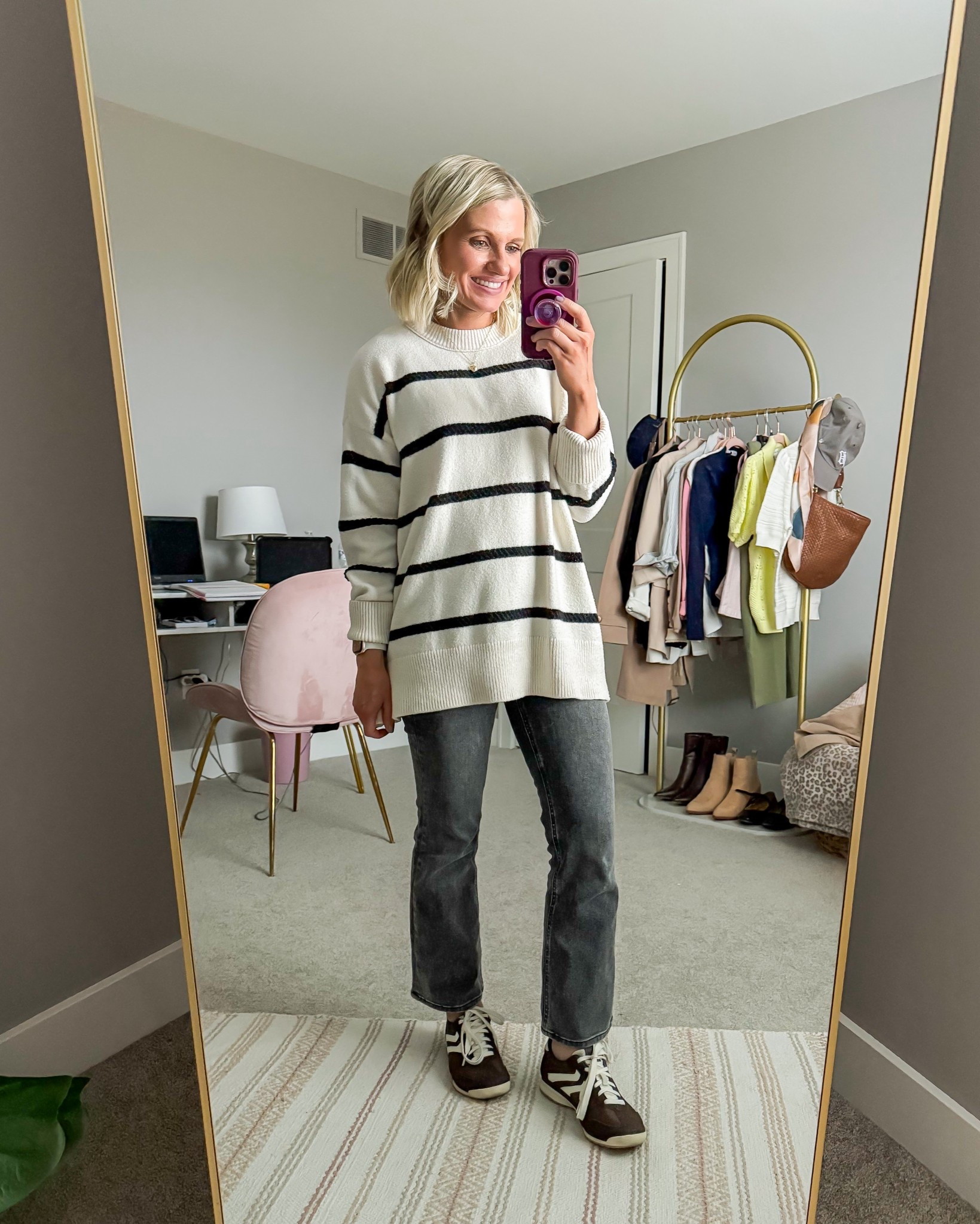 What I wore this week! 
Sweater from @Aerie small
Jeans from @Quince  25/28”

#LTKOver40 #LTKPetite #LTKootd