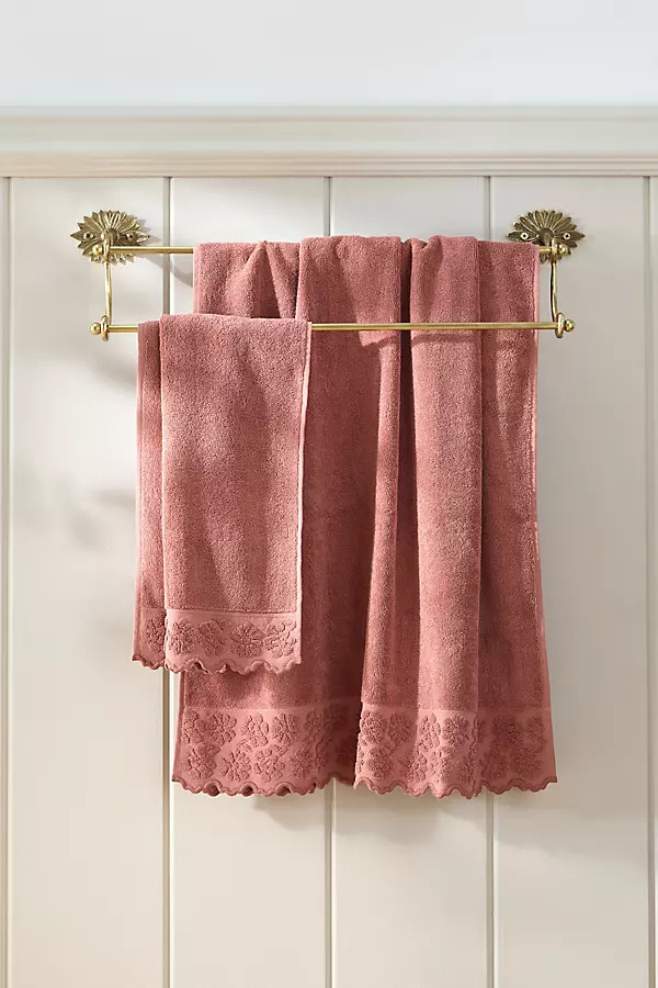 Cotton Woven Floral Cutwork Towel Collection | Anthropologie (US)