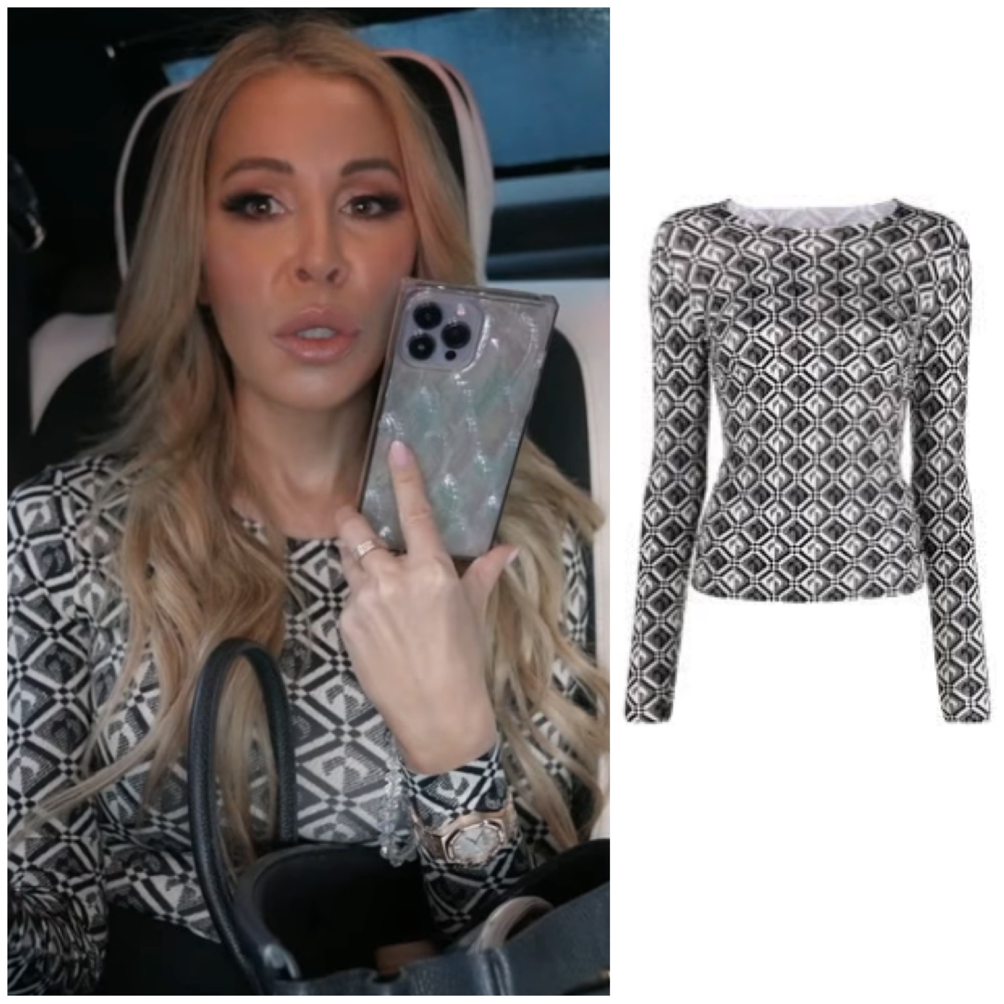 Lisa Hochstein’s Geometric Print Top