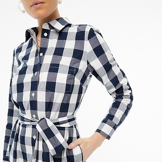 Gingham belted shirtdress | J.Crew Factory