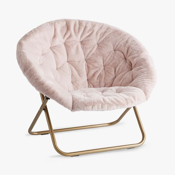 Faux Fur Blush Hang-A-Round Chair | Pottery Barn Teen