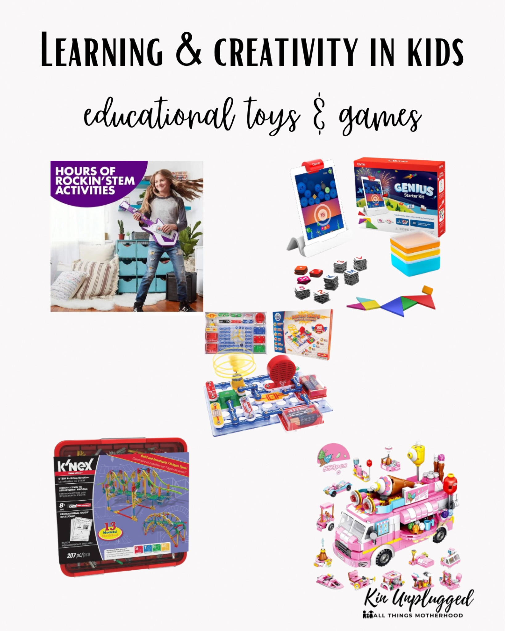 Discover the magic of STEM with our top picks for young innovators. These educational toys make learning science, technology, engineering, and math fun and interactive.

	•	LEGO Education Sets: Build, code, and learn with versatile LEGO sets. Perfect for budding engineers!
	•	Snap Circuits: Create working circuits easily and safely. Ideal for future electrical engineers.
	•	Osmo Genius Kit: Combine physical and digital play to master math and spelling.
	•	K’NEX Education: Hands-on building sets that teach STEM principles creatively.
	•	LittleBits: Snap-together electronic blocks for endless invention possibilities.

#STEMtoys #EducationalToys #KidsLearning #STEMlearning #InteractivePlay #YoungEngineers

#LTKkids #LTKGiftGuide