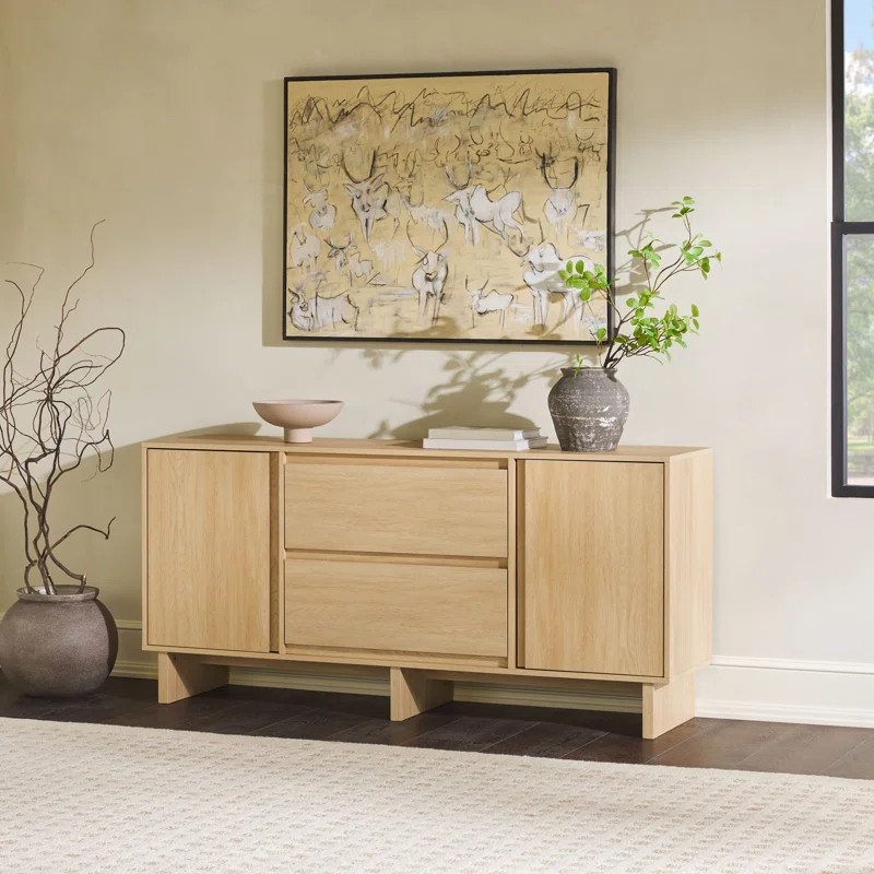 Minimalist 63" 2-Door Sideboard with Beveled Drawers | Wayfair North America